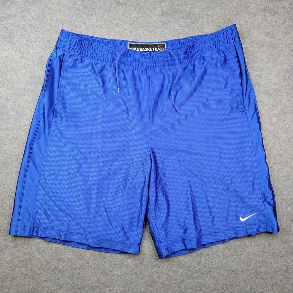 Nike Basketball Shorts Mens 2XL Blue Mesh Athletic Training Gym 11 Inseam